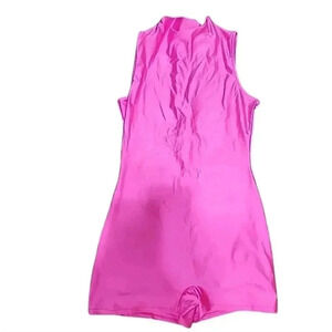 Akira Fushia hot pink Biker Play suit Romper. Nwt size Xl